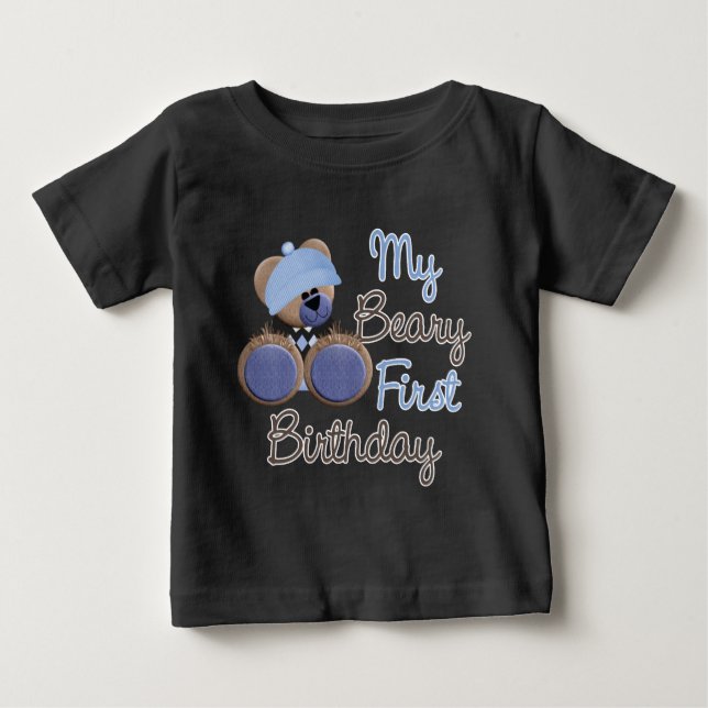 Camiseta De Bebé beary-first-birthday-boy.png (Anverso)