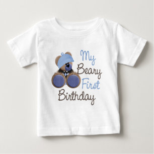 Camiseta De Bebé beary-primer cumpleaños-boy.png