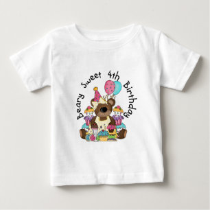 Camiseta De Bebé Beary Sweet 4º cumpleaños