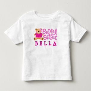 Camiseta De Bebé Beary Sweet Chica Name Pink Girly Bear