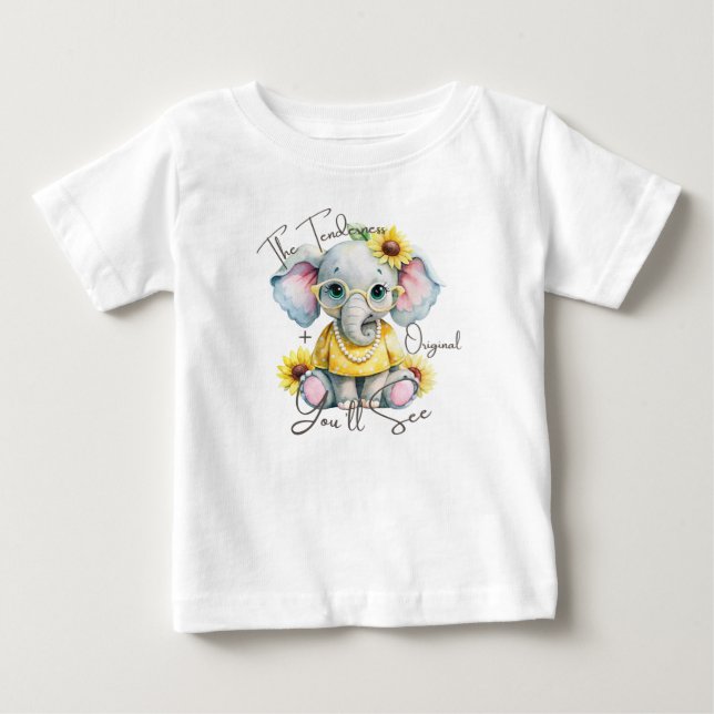 Camiseta De Bebé Beautiful and Tender Elephant Original (Anverso)