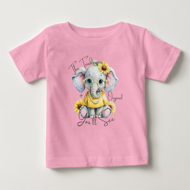Camiseta De Bebé Beautiful and Tender Elephant Original (Anverso)