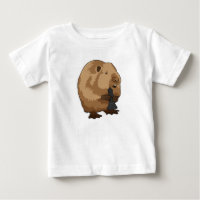 Beaver en el Obispo de Ajedrez con pieza de ajedre