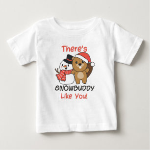 Camiseta De Bebé Beaver, hay un muñeco de nieve como Snowman Pun