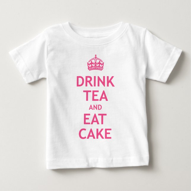 Camiseta De Bebé Beba el té y coma la torta (Anverso)
