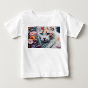 Camiseta De Bebé Bebé 12 meses. camiseta blanca adorable gato ojos