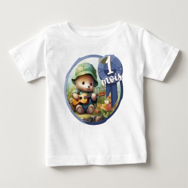 Camiseta De Bebé Bébé - 1 mois aussi (Anverso)