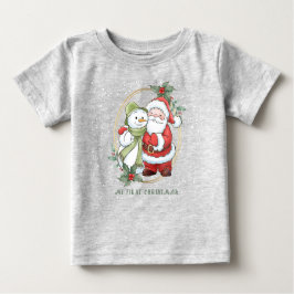Camiseta De Bebé Bebé 1 Navidades Santa Snowman Rudolph T-Shirt