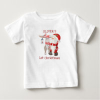 Bebé 1 Navidades Santa y reno personalizado