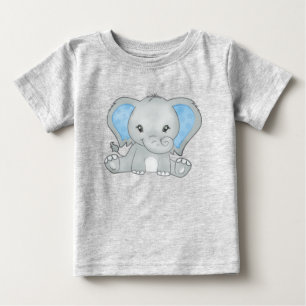 Camiseta De Bebé Bebé Adorable Blue Earl Baby Elephant