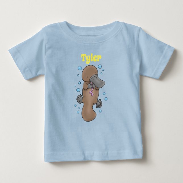 Camiseta De Bebé Bebé adorable personalizado de plaquypus ilustraci (Anverso)