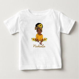 Camiseta De Bebé Bebé afroamericana cuchi flor de sol