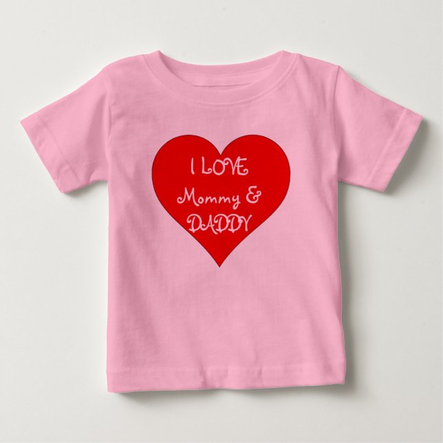 Camiseta De Bebé Bebé amo a mamá y papá Romper (Anverso)
