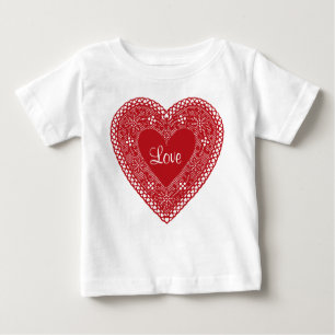 Camiseta De Bebé Bebé Amor Vintage Lace Heart