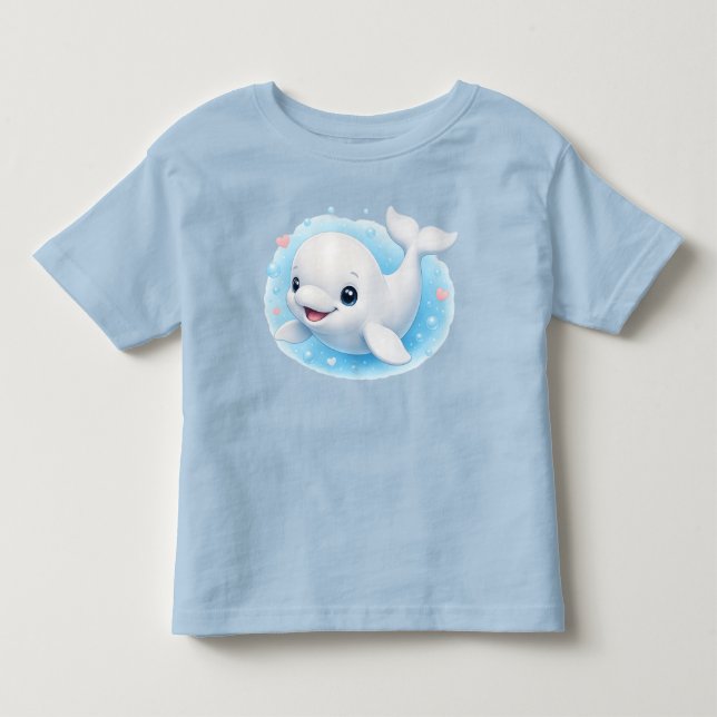 Camiseta De Bebé Bebé Beluga Ballena Adorable (Anverso)