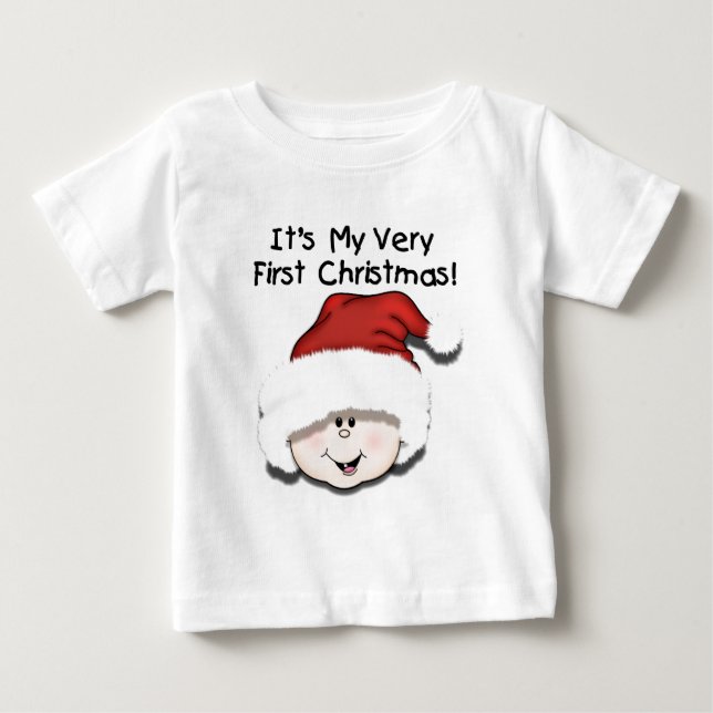 Camiseta De Bebé Bebé blanco 1 Navidades (Anverso)