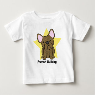 Camiseta De Bebé Bebé Brindle del bulldog francés de la estrella 