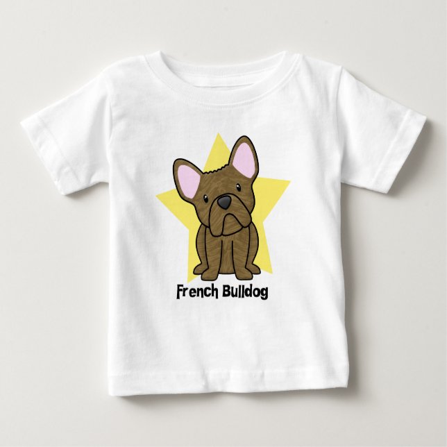 Camiseta De Bebé Bebé Brindle del bulldog francés de la estrella de (Anverso)