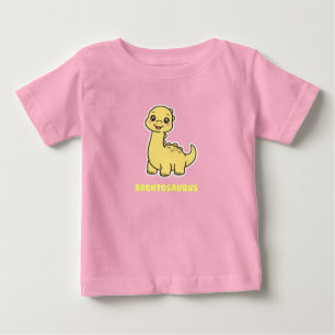 Camiseta De Bebé Bebé Brontosaurio Amarillo Adorable Dinosaurio Chi
