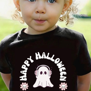 Camiseta De Bebé Bebé Chica Fantasma Feliz Chica de Halloween