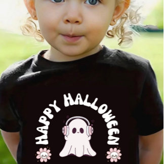 Camiseta De Bebé Bebé Chica Fantasma Feliz Chica de Halloween