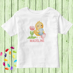 Camiseta De Bebé Bebé Chick de Pascua con huevos personalizados