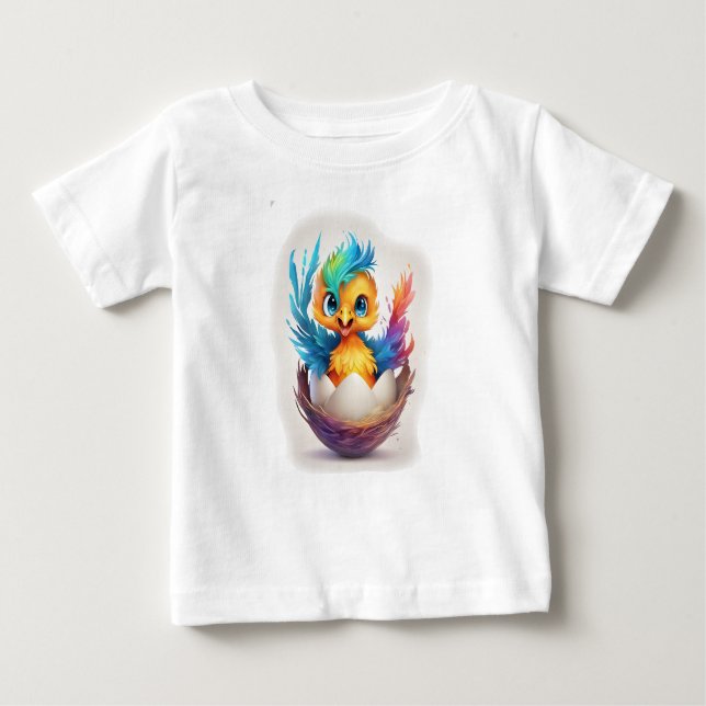 Camiseta De Bebé Bebé con colorido lindo Phoenix Hatching (Anverso)