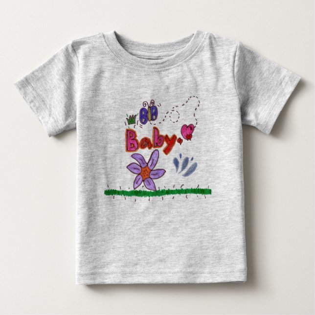 Camiseta De Bebé Bebé con mariposa (Anverso)