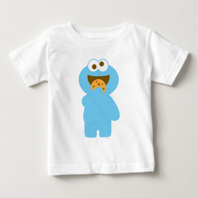 Camiseta De Bebé Bebé Cookie Monster Comer (Anverso)