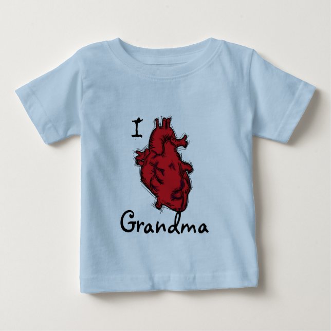 Camiseta De Bebé Bebé corazón Rastreador de la abuela (Anverso)