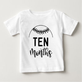 Camiseta De Bebé Bebé de béisbol de diez meses hito -