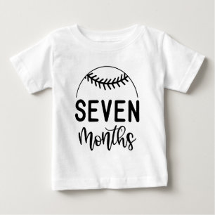 Camiseta De Bebé Bebé de béisbol de siete meses hito -