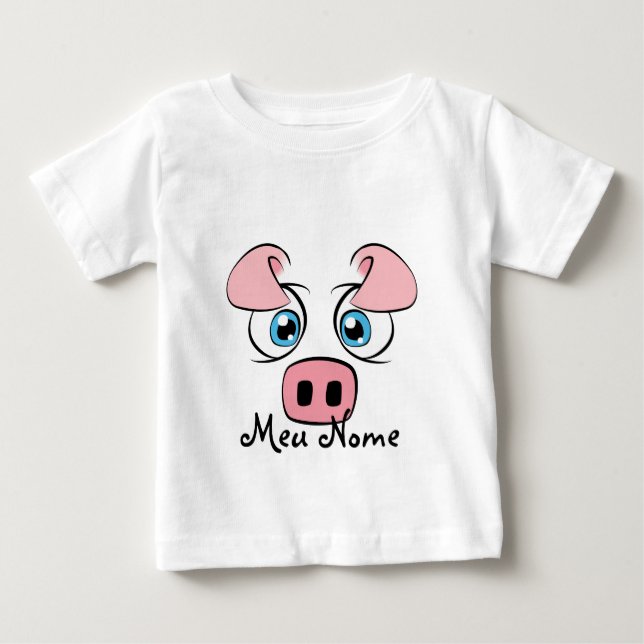 Camiseta De Bebé Bebé de cerdo de personalizable (Anverso)