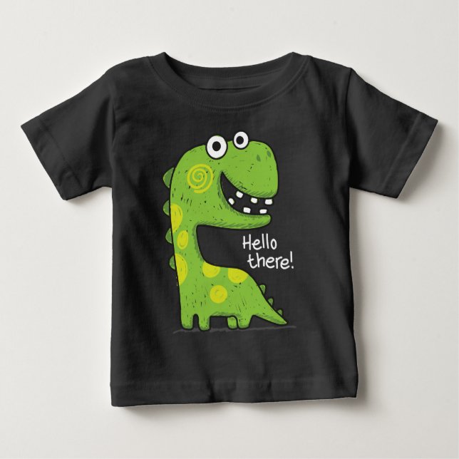 Camiseta De Bebé Bebé de dino verde (Anverso)