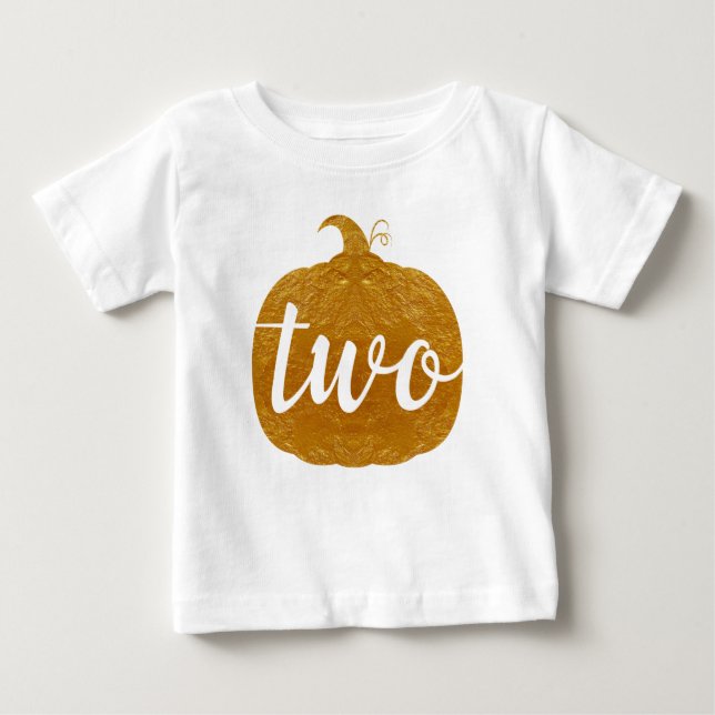 Camiseta De Bebé Bebé de dos a dos años | Calabaza dorada (Anverso)