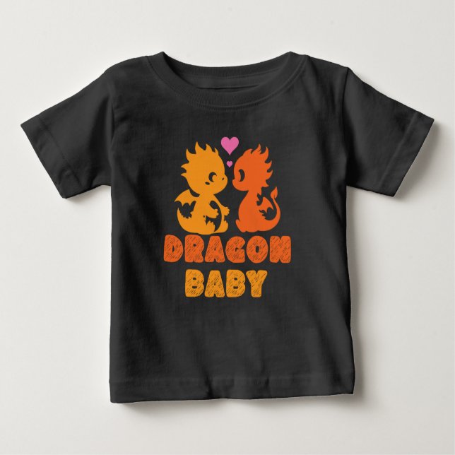 Camiseta De Bebé Bebé de dragón de pareja (Anverso)