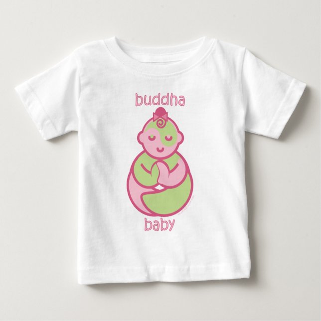 Camiseta De Bebé Bebé de habla de yoga: bebé de Buda rosado (Anverso)