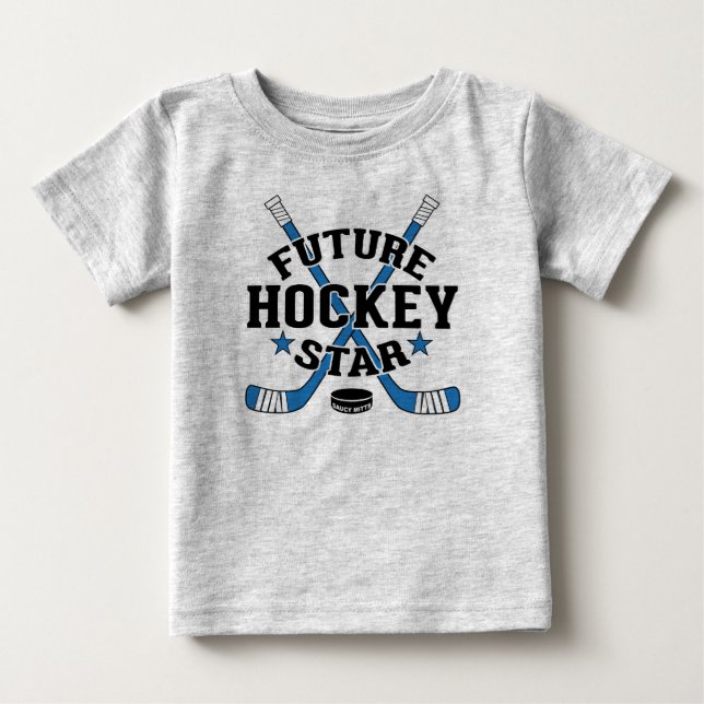 Camiseta De Bebé Bebé de hockey futuro Estrella de hockey hockey so (Anverso)