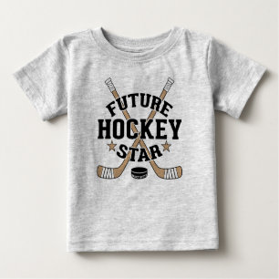 Camiseta De Bebé Bebé de hockey futuro hockey Estrella marrón pegam