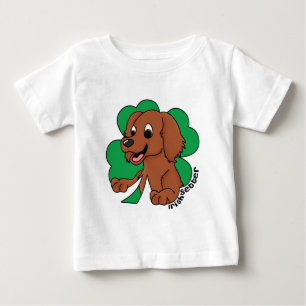 Camiseta De Bebé Bebé de Irish Setter del trébol del dibujo anima
