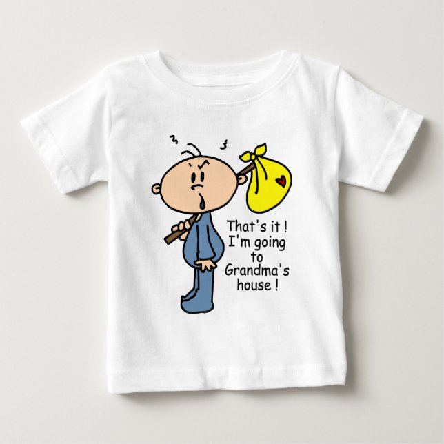 Camiseta De Bebé Bebé de la casa de la abuela (AZUL) (Anverso)