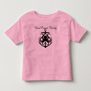 Camiseta De Bebé Bebé de la Costa Este lindo presentador de pulpo C