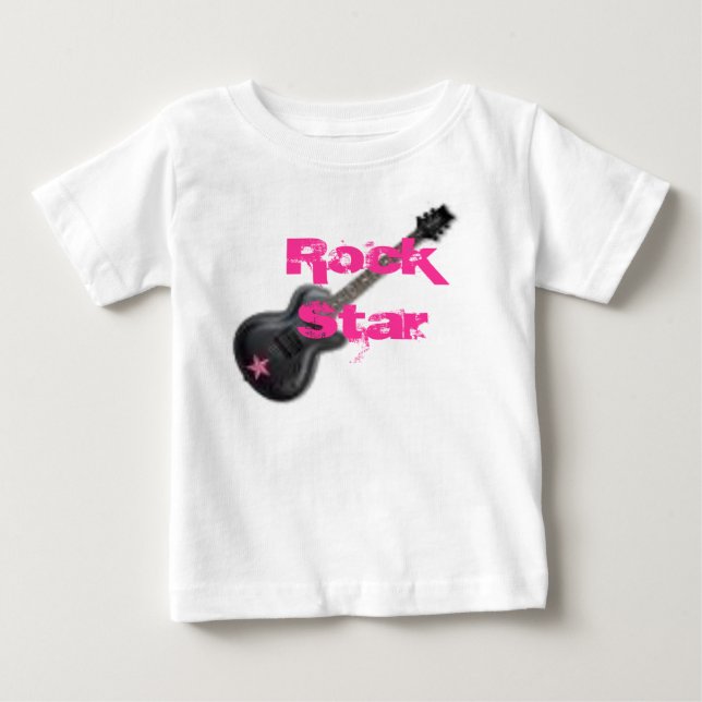 Camiseta De Bebé bebé de la estrella del rock, estrella del rock (Anverso)