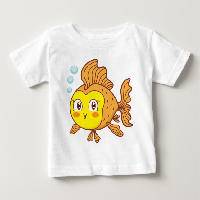 Camiseta De Bebé bebé de pescado Guay (Anverso)