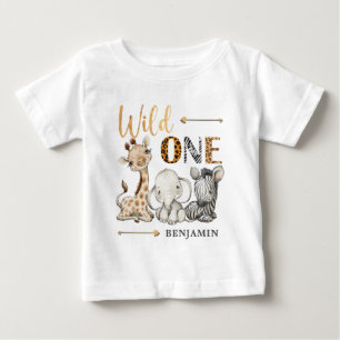 Camiseta De Bebé Bebé de primer cumpleaños con un Safari personal