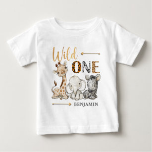 Camiseta De Bebé Bebé de primer cumpleaños de Safari para WILD ONE 