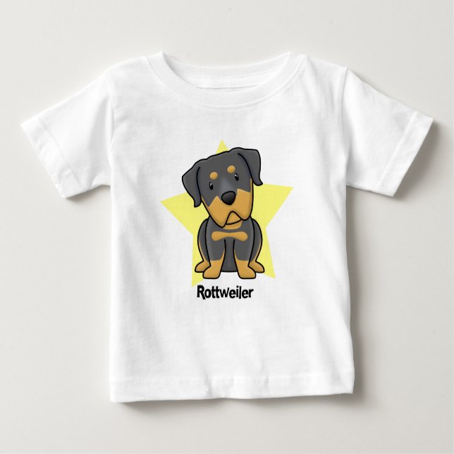 Camiseta De Bebé Bebé de Rottweiler de la estrella de Kawaii (Anverso)