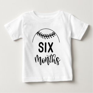 Camiseta De Bebé Bebé de Seis Meses de Béisbol Hito -