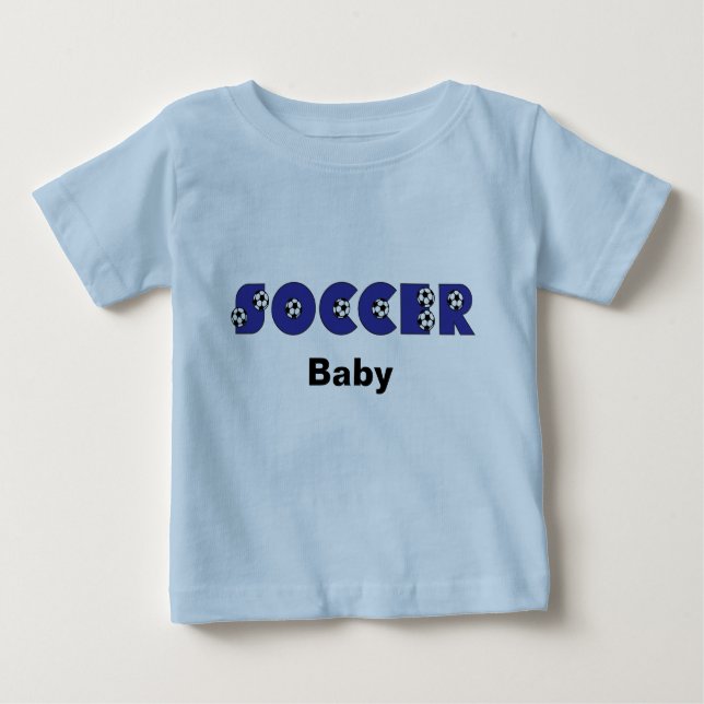 Camiseta De Bebé Bebé del fútbol en azul (Anverso)