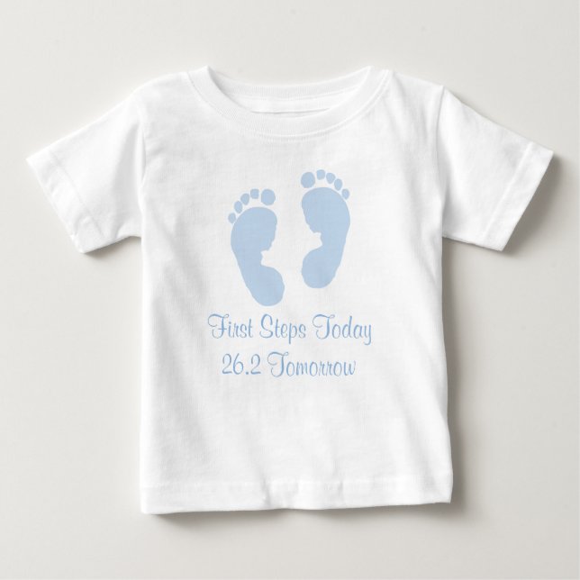 Camiseta De Bebé Bebé del maratón 26,2 de los primeros pasos hoy (Anverso)